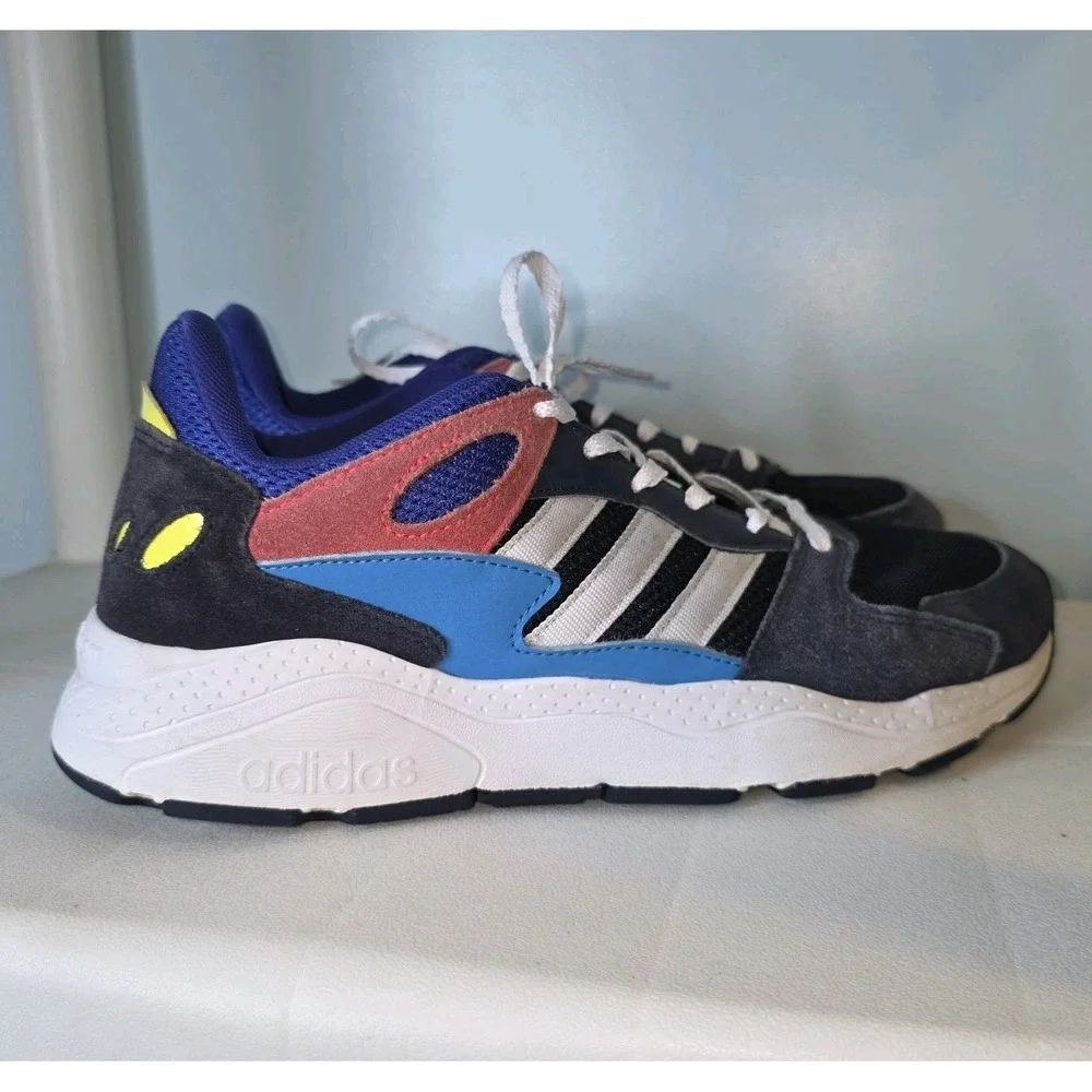 Adidas Cloudfoam Blue Chaos Legend Ink Shock Red‎ Men's Running Shoes 9 US